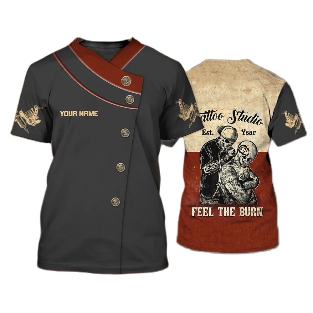 Футболка для мужчин с забавной татуировкой в ​​стиле Харадзюку, уличная одежда для отдыха, большие топы с короткими рукавами и круглым вырезом, модные трендовые футболки с принтом на заказ