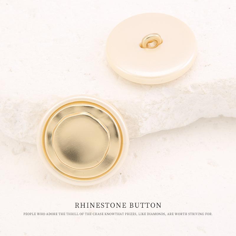 5 шт. Металлическая пуговица в сочетании со смолой, для пальто, тренча, золотая пуговица, свитера, куртки, кардигана, в стиле маленького черного платья, серебряная пуговица