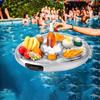 1Pcs Inflatable PVC Water Ice Bar Tray 8 Holes Inflatable Pool Bar 2 In 1 Drinks Snack Holder for Villa Pool Party Water