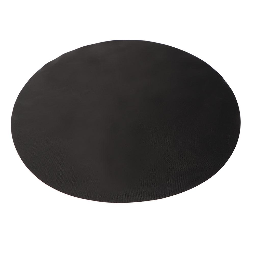 Wahsable Nonstick Heat Resistant Gas Stove Kitchen BBQ Silicone Mat Round Black 40cm