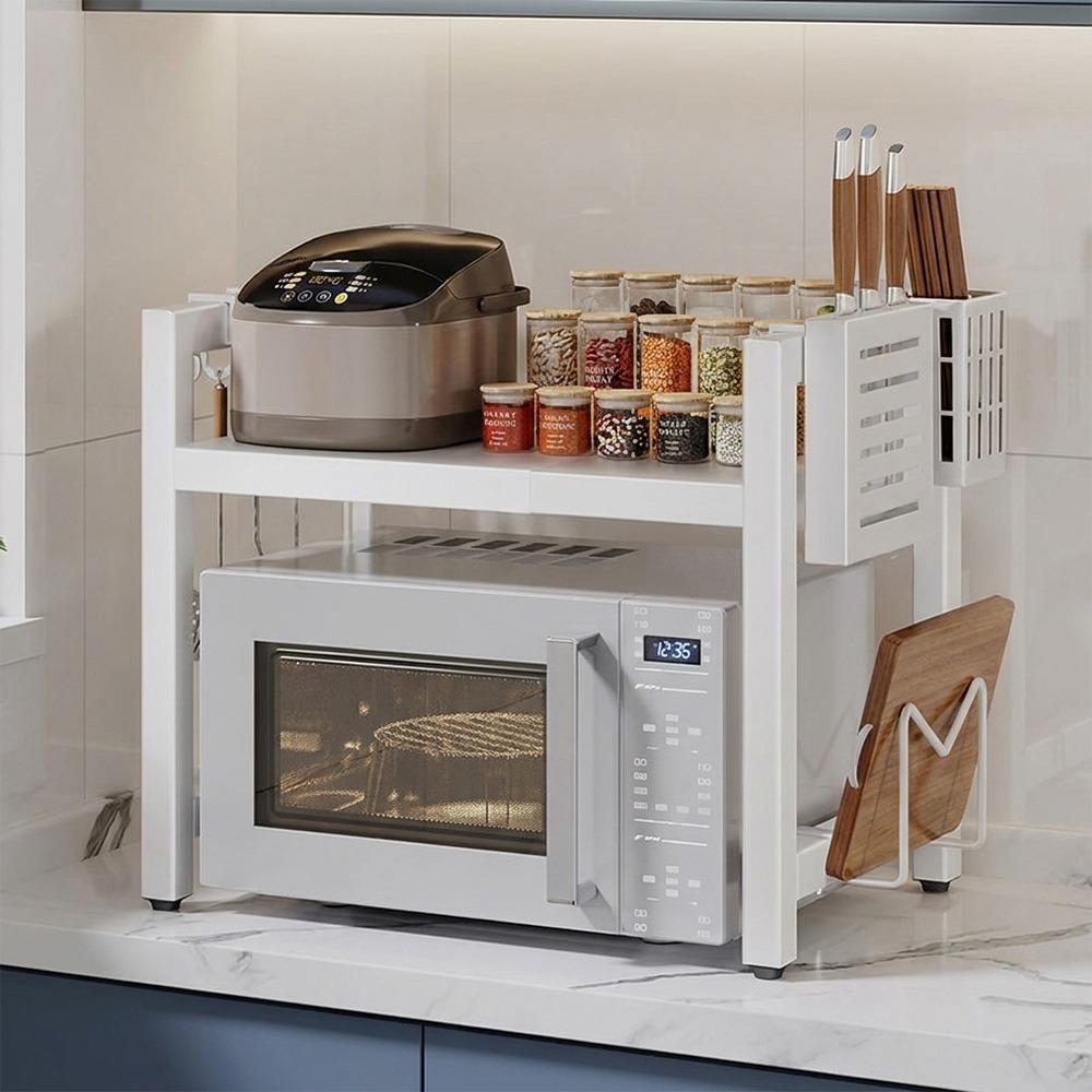 Retractable Metal Kitchen Storage Rack Adjustable Oven Storage Shelf Seasoning Storage