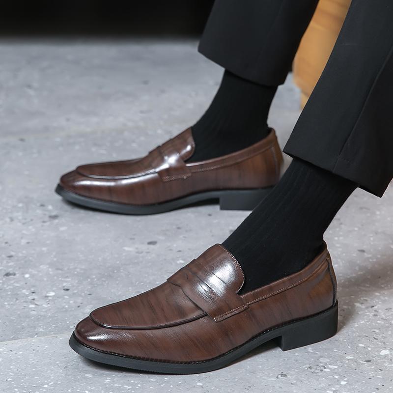 Fashion Men's Loafers Handmade PU Leather Loafer Casual Driving Flats Slip-on Shoes Luxury Comfy Moccasins Black Casual Shoes Mo-22123