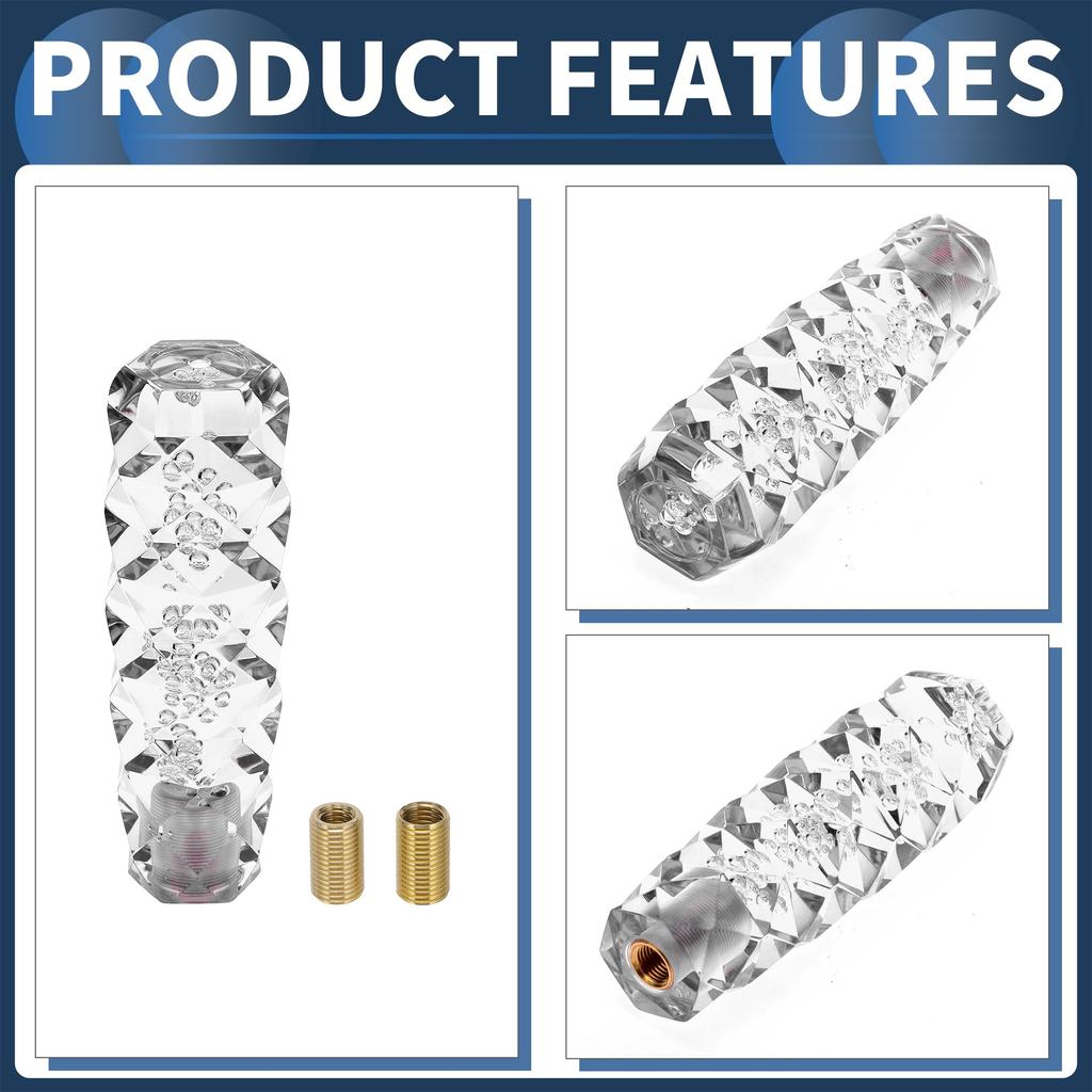 INFINAUTO Ручка переключения передач для автомобиля 15 см Универсальная автоматическая и механическая ручка переключения передач с 2 адаптерами Акриловая белая 1 комплект