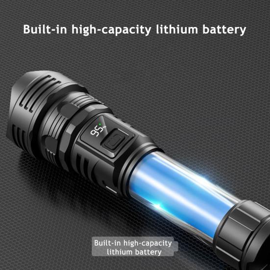 Светодиодный фонарик высокой яркости с цифровым дисплеем, водонепроницаемый, перезаряжаемый, энергосберегающий светодиодный фонарь для кемпинга на открытом воздухе, патрулирования