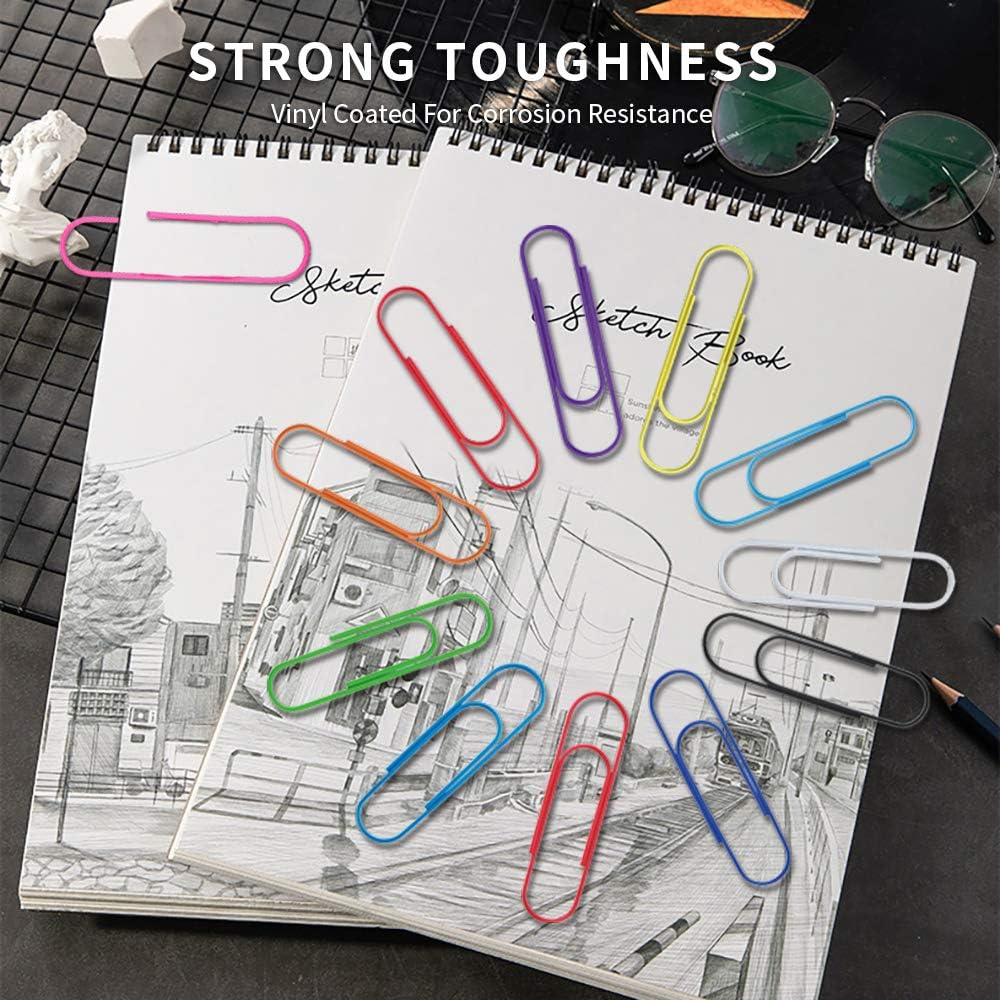 Paper Clips, 40 Pack 4 Inches Mega Large Paper Clips - 100mm Extra Large Multicolored Jumbo Coated Paperclips Big Sheet Holder for Office School