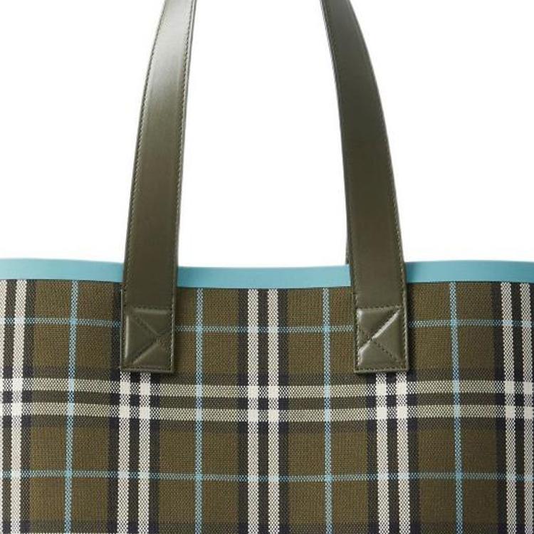 Burberry Сумка-тоут из хлопка и холста с открытым верхом Женская сумка-тоут Оливково-зеленая 80856001