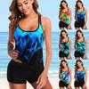 Модный сексуальный комплект купальников, купальник с разноцветным принтом, новый купальник с открытой спиной и лямкой на шее, пляжный купальник S-6XL