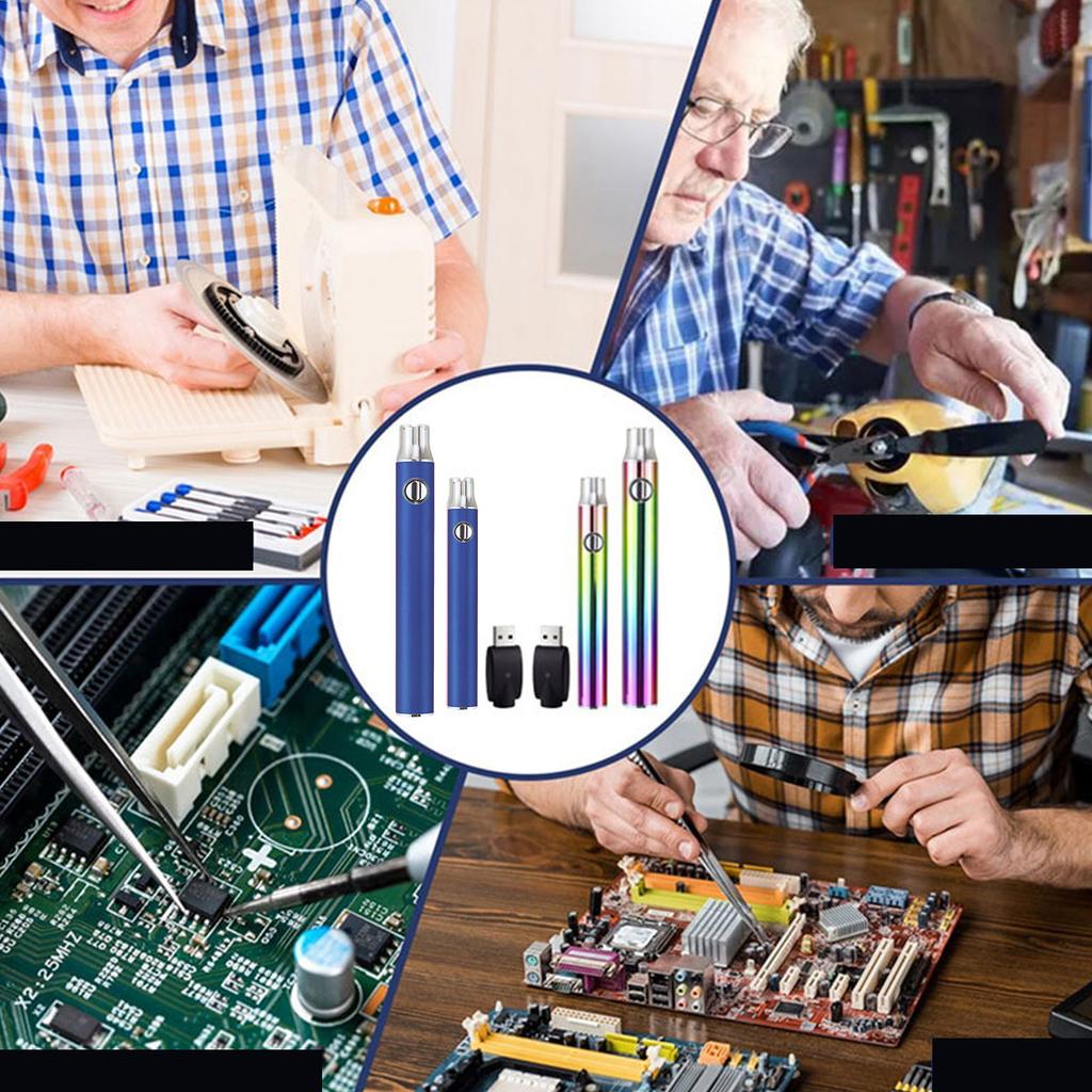 510 Thread Mini Soldering Iron Kit 3-ступенчатый регулируемый вольтаж 650/1100 мАч аккумуляторная тележка ручка с USB зарядным устройством сварочный инструмент