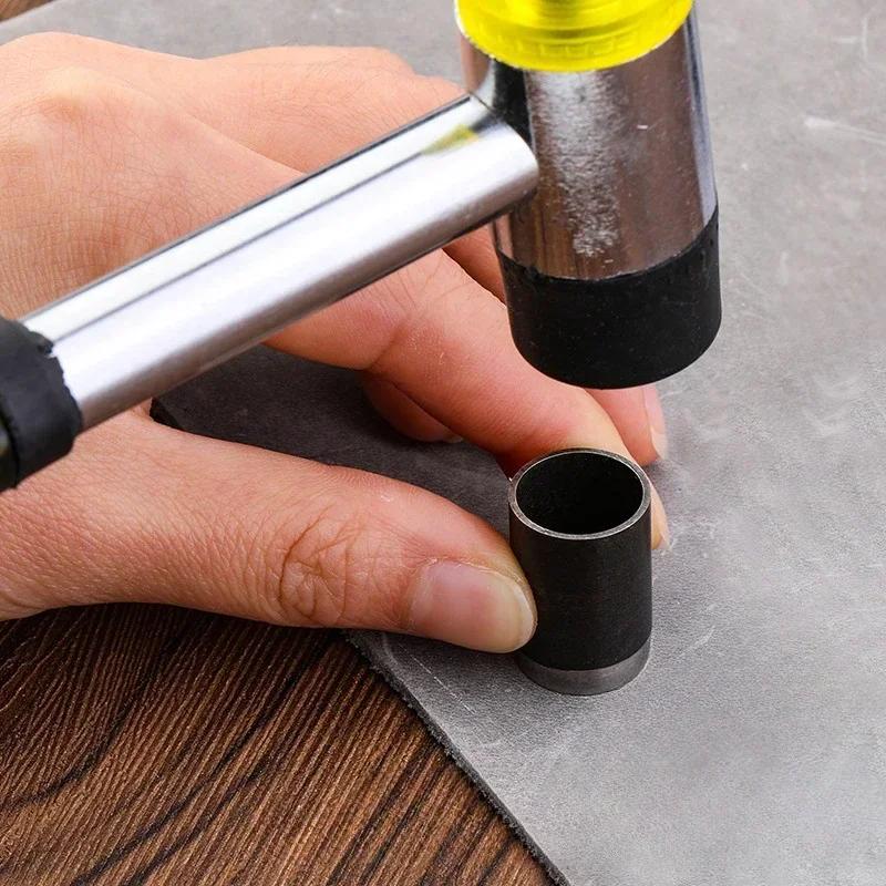 Leather Hole Punch Die Round,15pcs One Hole Hollow Punch 1-15 Mm High Carbon Steel Circle Cutter Tool