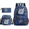 Anime Naruto Starry Sky Teen Student School Bag Three-Piece Set Men'S And Women'S Backpacks Satchel Pencil Bag