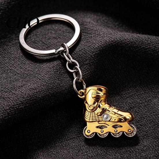 Keychain Gift Zinc Alloy Pendant, 3D Simulated Roller Skate Shape Multi-color Accessory Key Ring, Multiple Colors Practical Hanging Metal Plated