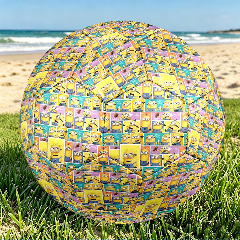 Minions Print Size 5 Soccer Ball, PU Wear Resistant Football for Match Training and Daily Practice, Birthday Gift for Soccer Fans