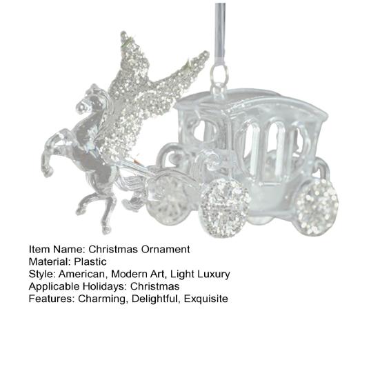 Кристально чистый рождественский орнамент Сверкающее дерево/балерина/бант/звезда Рождественское подвесное украшение для спальни, гостиной, фермерского дома, праздничного домашнего декора