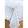 Nappe antitache - Nappe + Surnappe Blanc - Nappe Rectangulaire 150 x 250 cm + Surnappe dentelle 140 x 240 cm