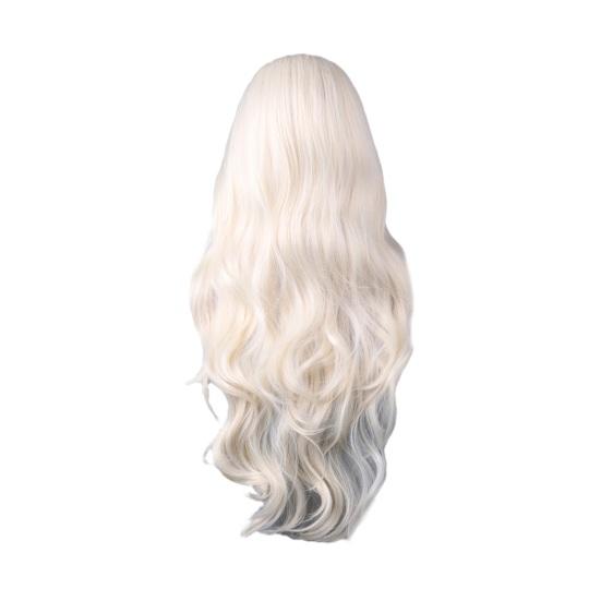 Женский длинный вьющийся парик, средняя часть, естественный вид, термостойкое высокотемпературное волокно, черные, красные, белые волнистые синтетические волосы