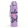 1PC Grandmas Girl Cursive Lettering Art 750ml Color Plastic Sports Water Bottle Leakproof Flip Straw Lid Suitable for Sports Office Home Use