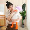 Creative Plush Duck Soft Toys DIY Hairstyle Pull It Neck Duck Doll Toy Doll Pillow Decor Christmas Birthday Gift for Girl Friend