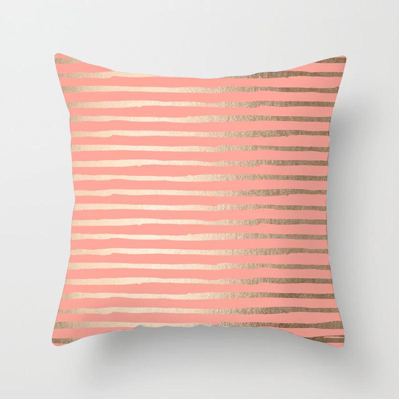 Popular Pink Marble Geometric Series Pillowcases, Home Fabric Sofa Cushion Covers