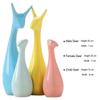 Home Decor Lucky Deer Family Statue Piano Finish Ceramic Figures - (Set of 4, Multicolor)
