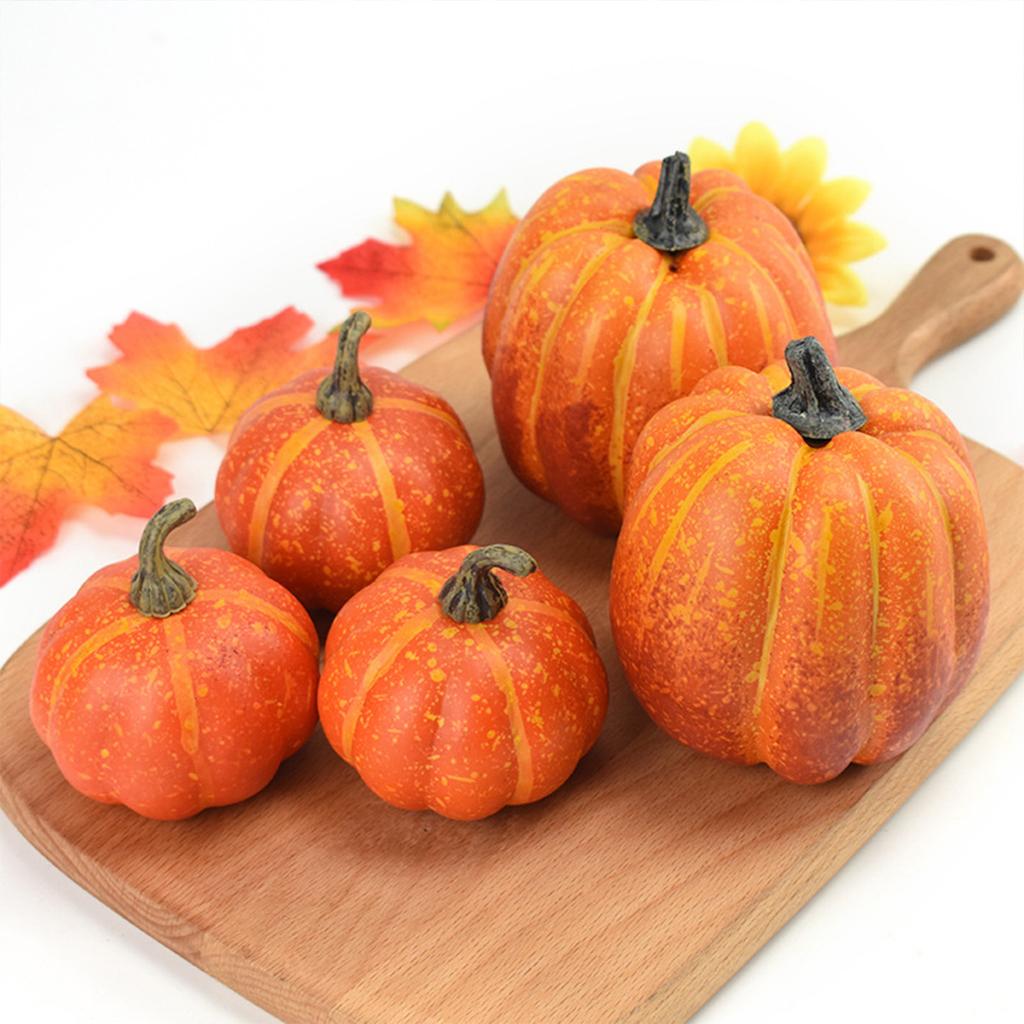 7PCS Artificial Hallowee Pumpkin Simulation Vegetable Artificial Pumpkins DIY Craft Autumn Decorations For Home Party Decor