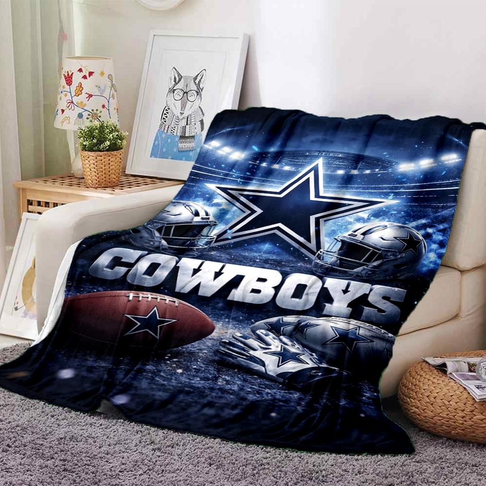 Dallas Cowboys Print Flannel Blanket High Quality Warm Comfortable Cover for All Seasons Perfect for Gifts Home Decor