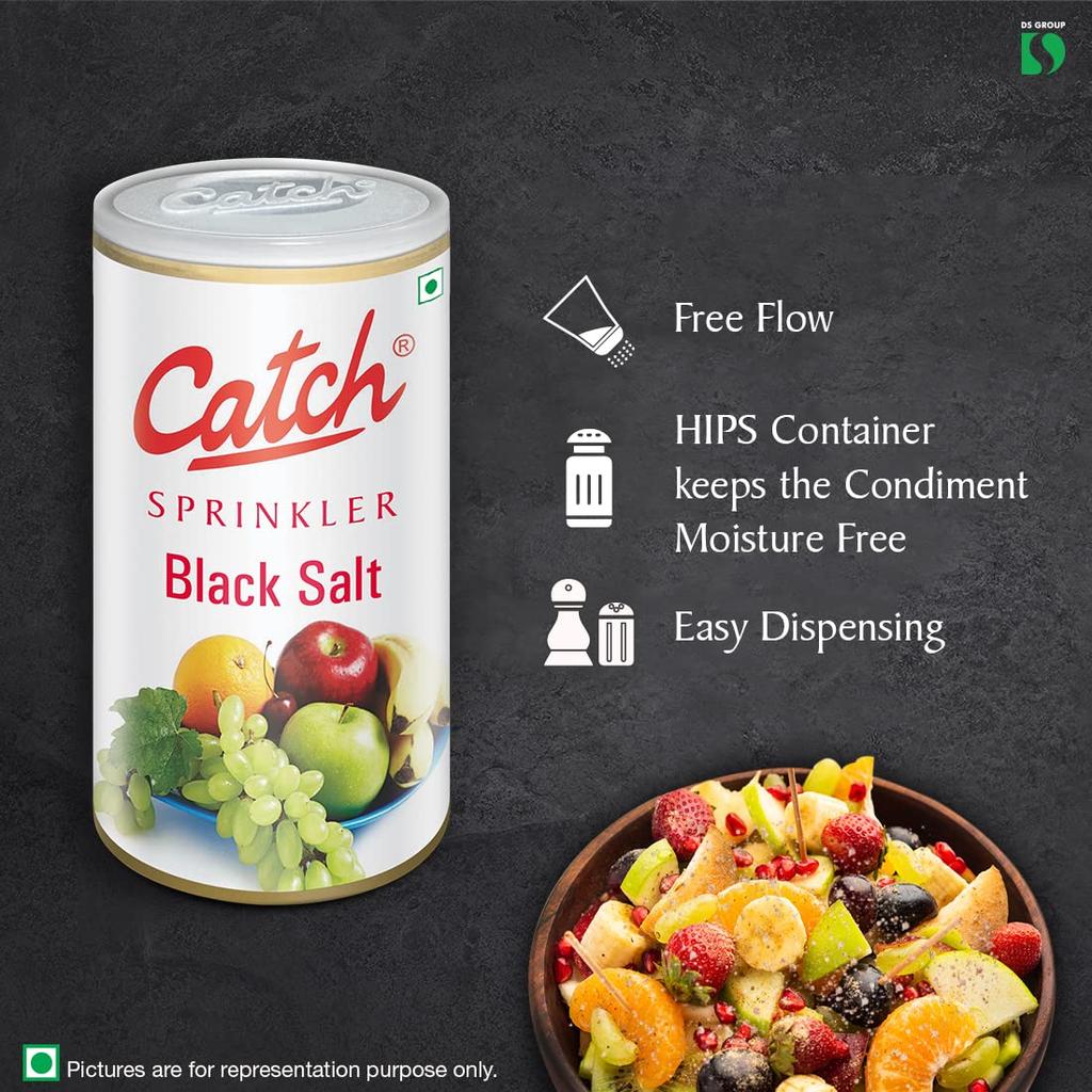 Catch Sprinkles Black Salt 200g Smart Tabletop Dispenser for Salads Fruits and Chaats Seasoning Enhancer