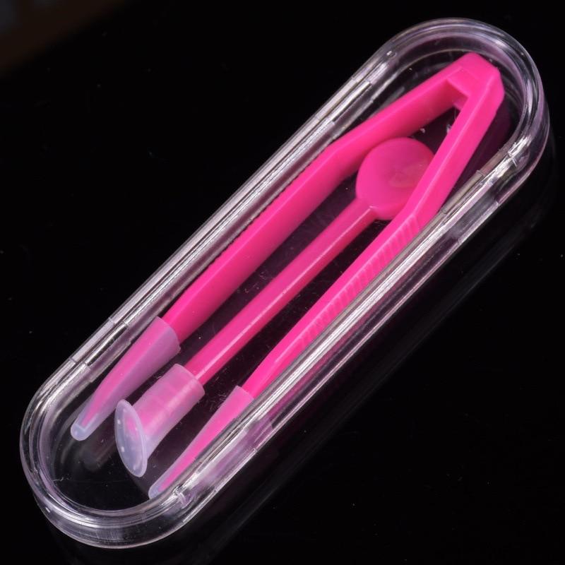 Mini Candy Colour Contact Lens Tweezers Women Men Portable Small Contact Lense Case Box Cute Plastic Mini Suction Cup for Lenses