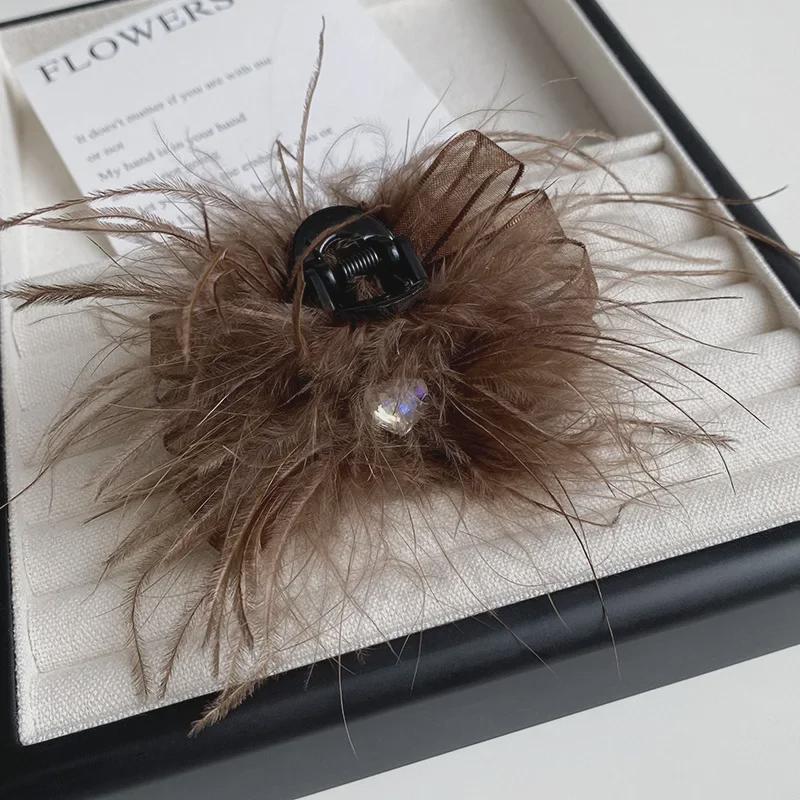 Заколка для волос в виде пера акулы со стразами, осень и зима, 7 см - Pure Desire Style Hairpin