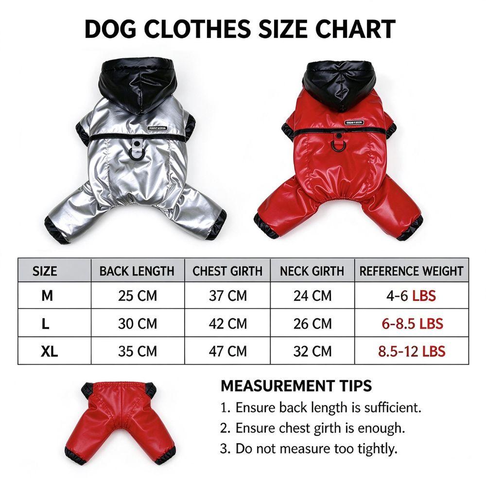 Hooded Four-Legged Dog Costume Glossy Finish Warm Dog Jacket New Puppy Outfit for Cold Weather