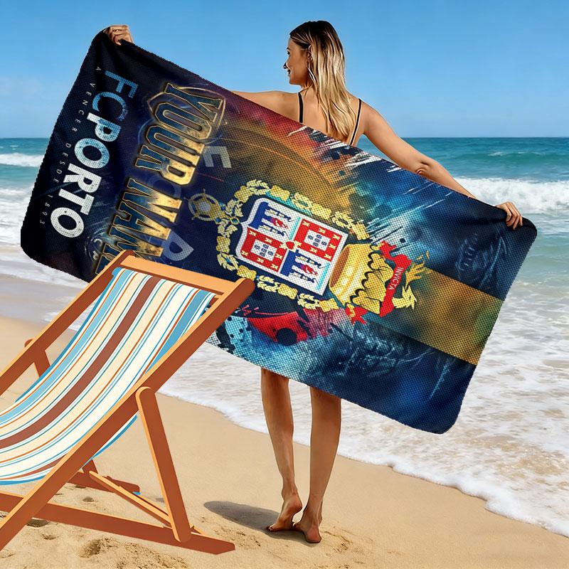 Custom Fc Porto Print Beach Towel, Large Soft Quick Dry Towel for Beach Camping Swimming