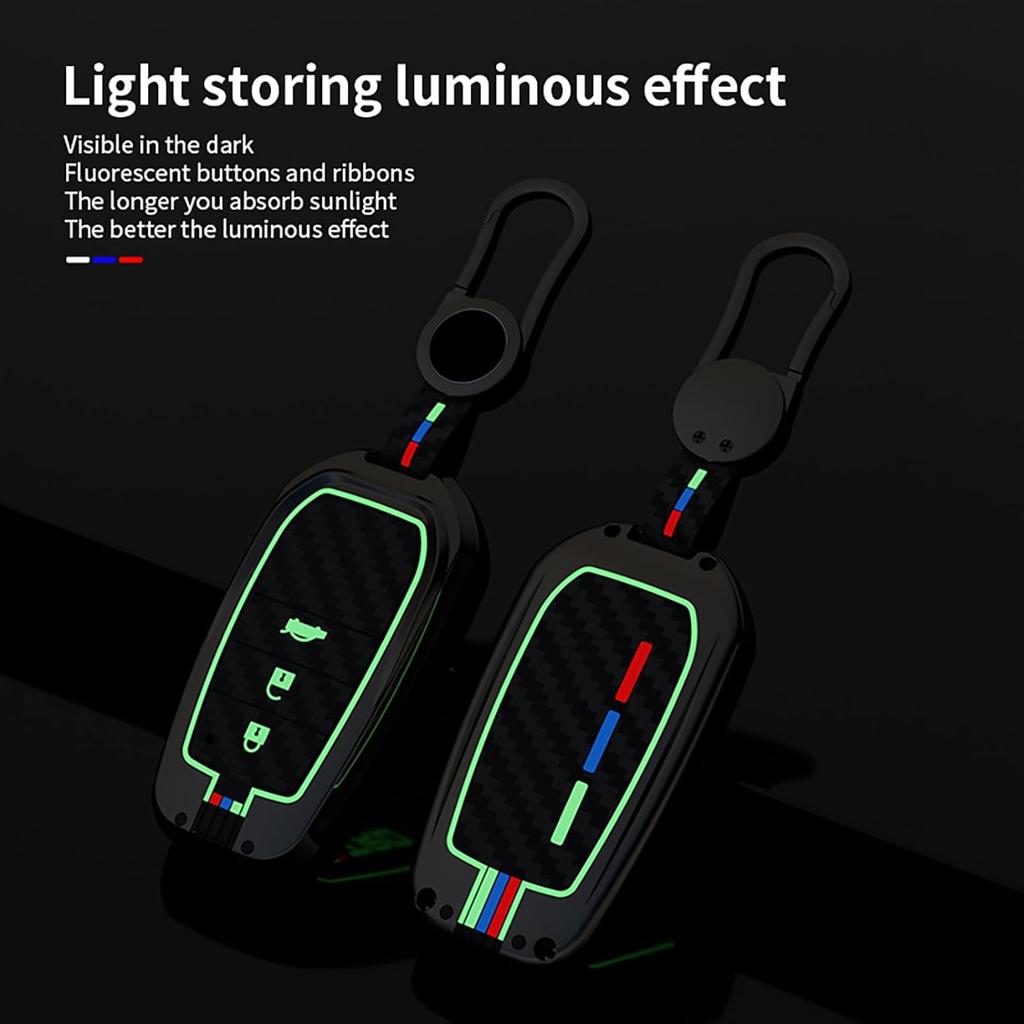 Heavy Metal Key Fob Cover, Compatible With Toyota Tundra   2024 2025, Fit For Corolla Cross Venza Sequoia Etc, Zinc Alloy Fob Case With Carbon Fiber