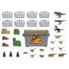 Mattel JURASSIC WORLD New Ruler Mini Figure Set with Cleanup Box Years Old and HJB16 [Игрушка динозавр] [4 шт.] [Подарок]
