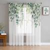 Spring Watercolor Plant Eucalyptus Leaves Sheer Curtains for Living Room Decoration Window Curtain Kitchen Tulle Voile Drapes
