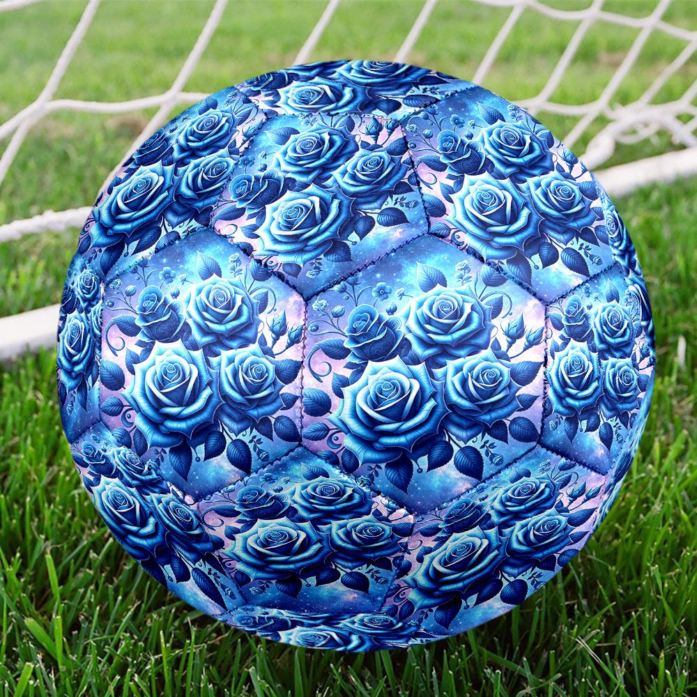 1pc Blue Rose Fantasy Size 5 Soccer Ball Professional Lightweight Durable Match Training Football Indoor &Outdoor Sports BallTraining Ball y55