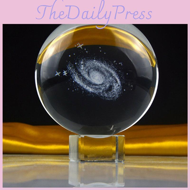 Elegant Crystal Ball Globe Galaxy Miniatures 3d Laser Engraved Glass Sphere 60mm For Timeless Home Decor