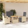 VidaXL Garden Dining Set with Cushions 4 Pcs, Patio Table, Patio Furniture, Outdoor Furniture, Beige 3277372
