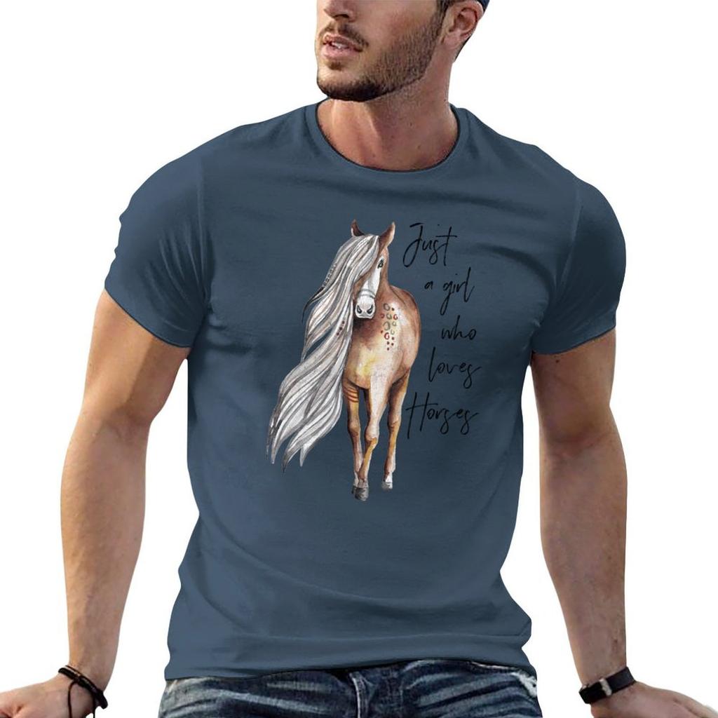 Just a Girl Who Loves Horses - Horse Lover Design T-Shirt Plus Size All Match Tee Shirt