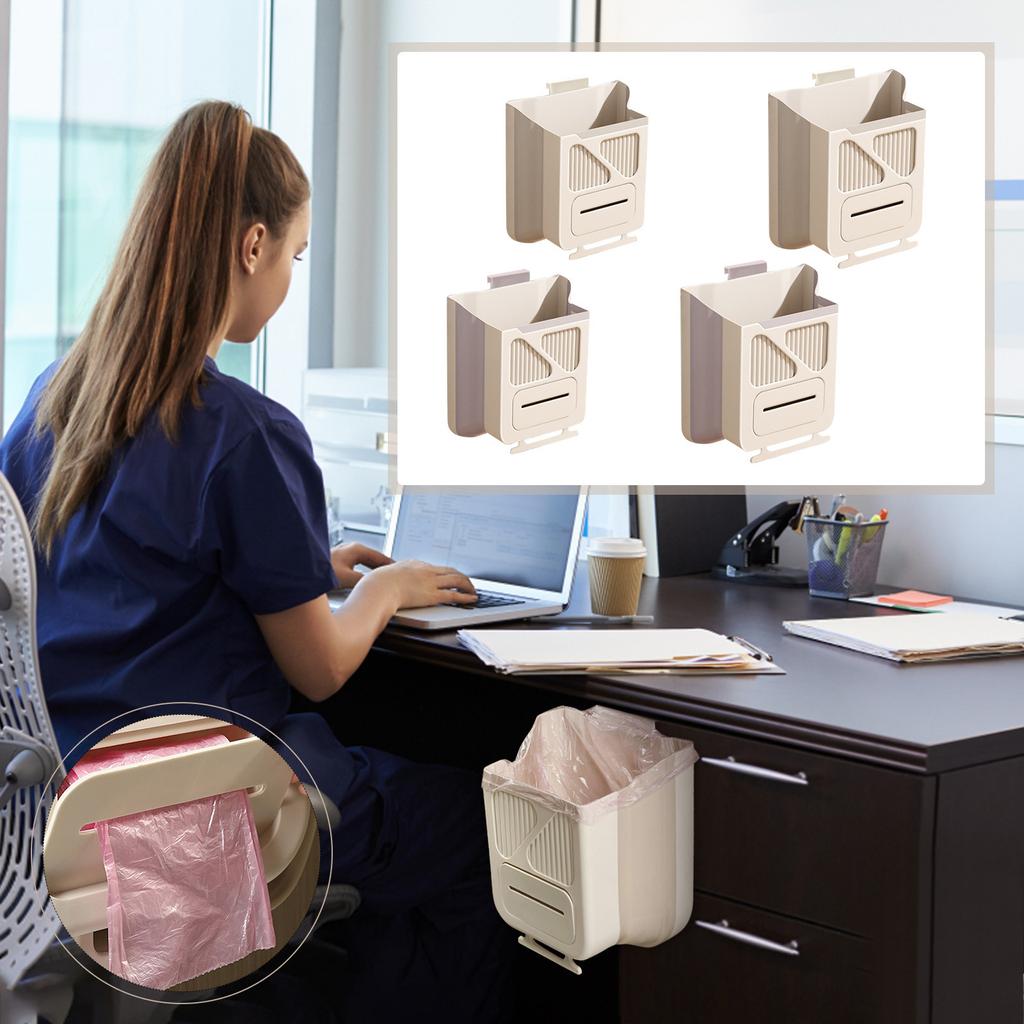 Настенный складной мусорный бак Компактный подвесной мусорный бак большой емкости Креативный кухонный мусорный бак с дозатором мешков для мусора для домашней школы