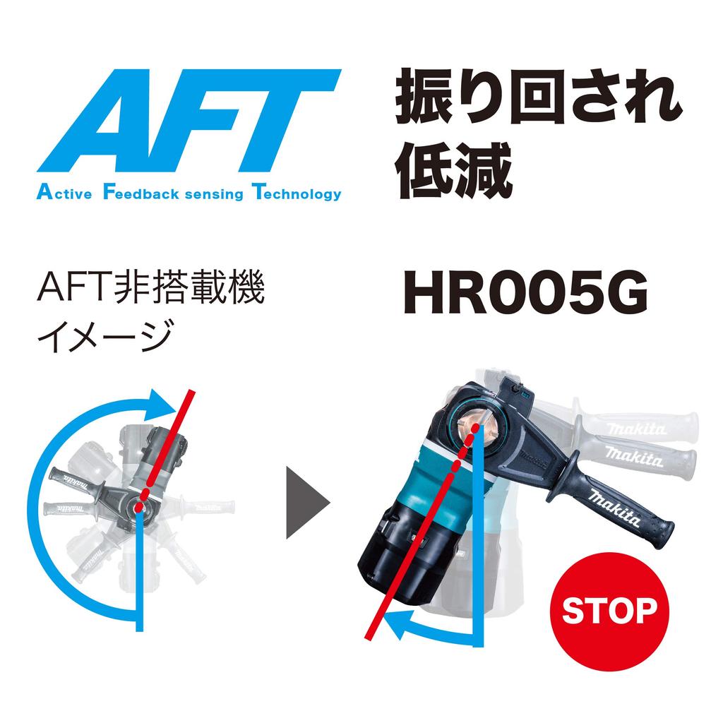 Makita 40mm Rechargeable Hammer Drill 40Vmax4Ah 2 Case Included HR005GRMX Blue Batteries, Charger,