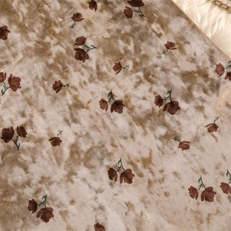 Юбка средней длины. Осенне-зимняя женская юбка. Женская длинная юбка из золотого бархата в стиле ретро с принтом.