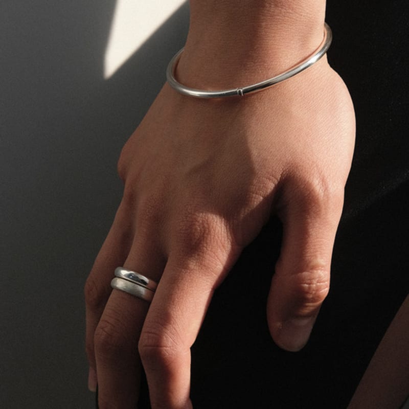 Еще один слой глянцевое легкое кольцо (silver925)(2color)
