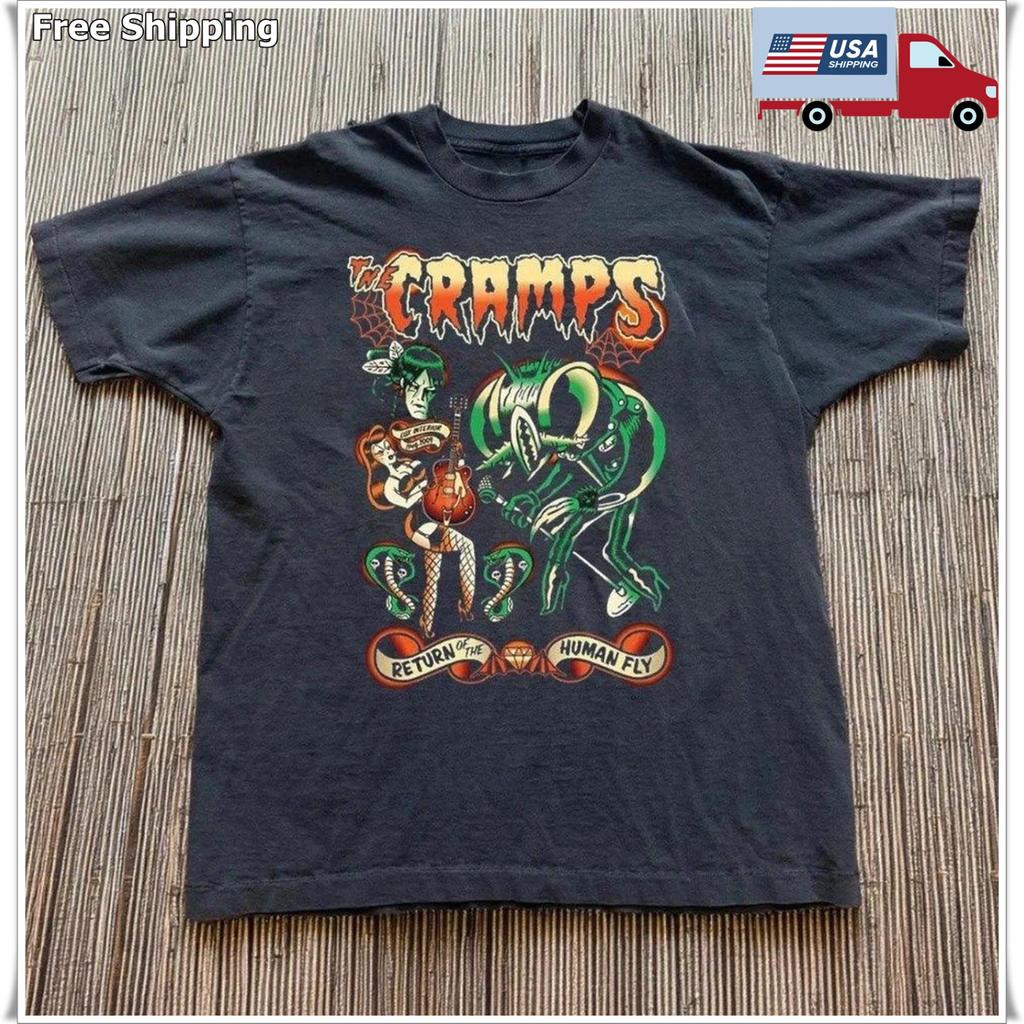 The Cramps Return Of The Human Fly New Unisex Black T-shirt S-