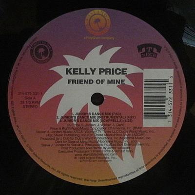 12-дюймовая пластинка KELLY PRICE - Friend Of Mine 3145723311 Island Records 1998 США Танцевальная и Электронная Б/У