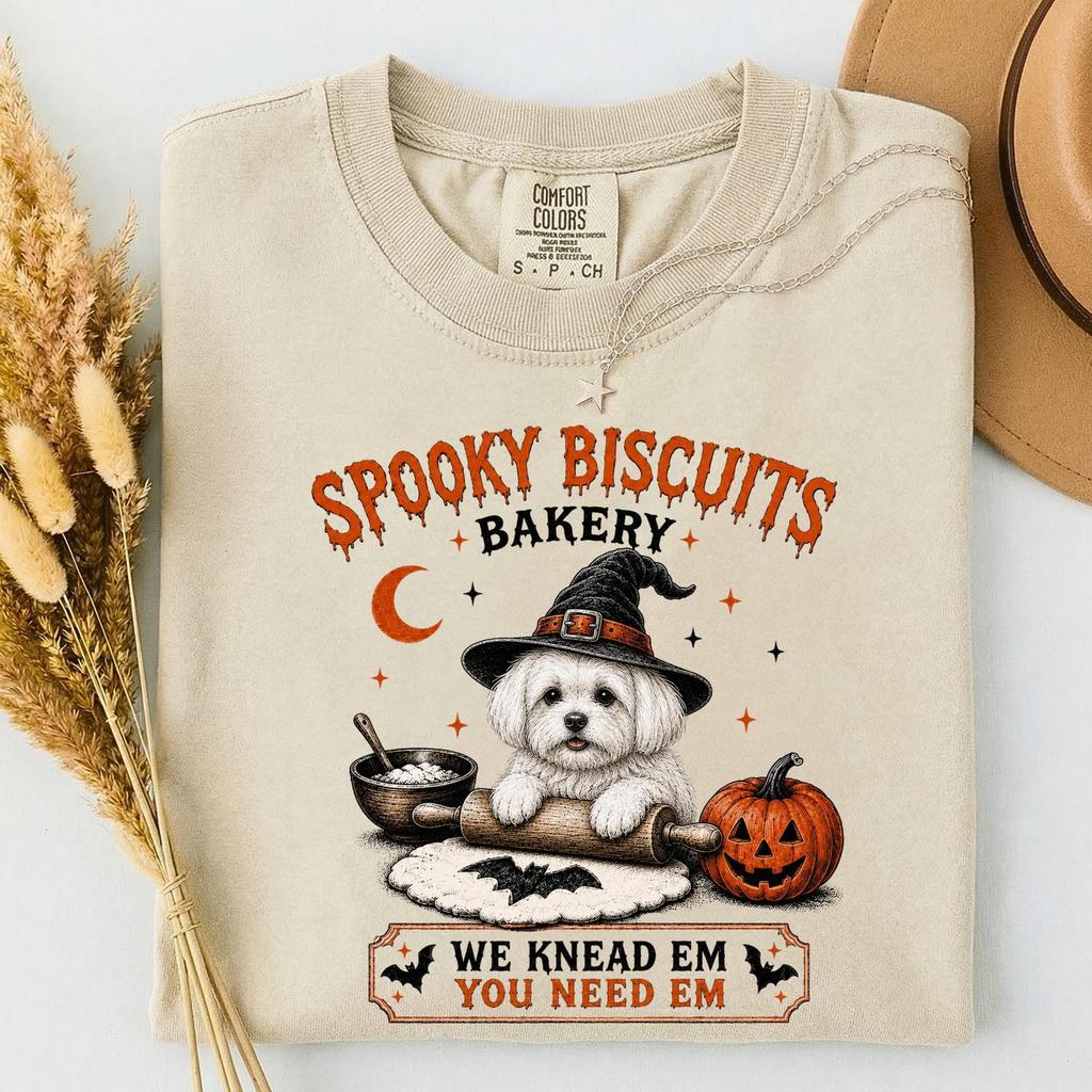Halloween Biscuits Bakery Dog T-Shirt,Golden Retriever Halloween Shirt,Vintage Baking Pumpkin Shirt,Spooky Season Tee,Dog Lover Fall Gift