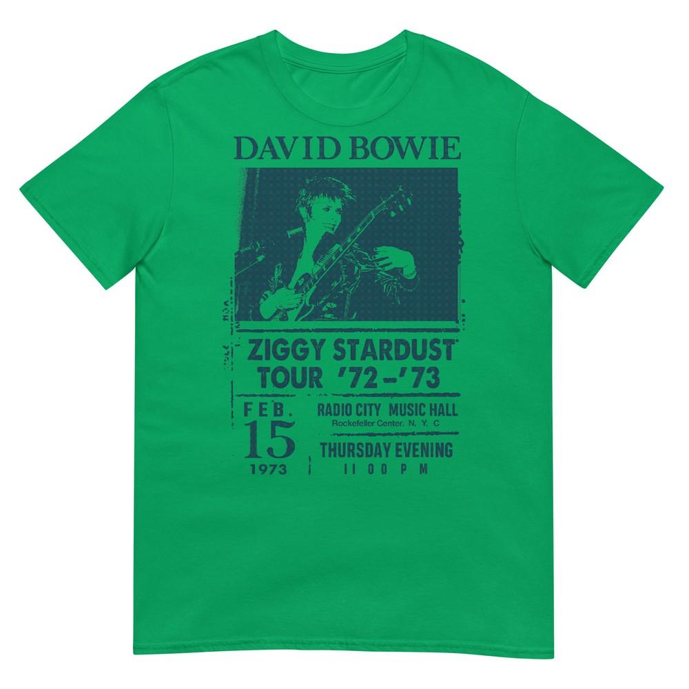 David Bowie Grey Radio City Tshirt Classic Fit Crew Neck Cotton Tee