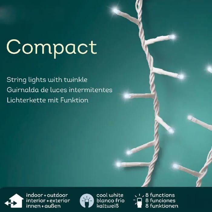 Guirlande Lumineuse - Luxe - 11 M - 500 LED - Blanc Froid - Éclairage Clignotant