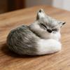 Модель Лисы Имитация Реалистичный Искусственный Мех Спящая Лиса Фигурка Мини Статуэтка Животного Украшение для Дома Офиса Подарок Любителям Животных