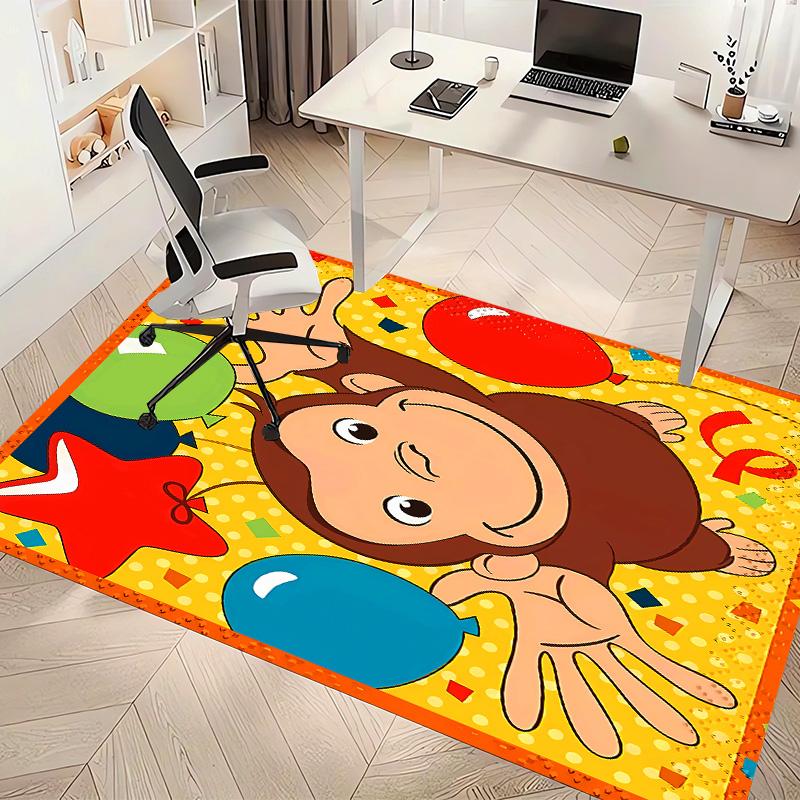 Curious George Printed Absorbent Washable Carpet, Non-Slip Bathroom Mats, Kitchen Rugs, Yoga Mat,Living Room Entrance, Camping Picnic Rugs