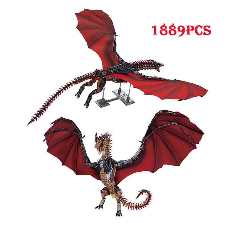Игрушки Модель Сборочные комплекты Viserion Dragon Модульные строительные блоки Кирпич