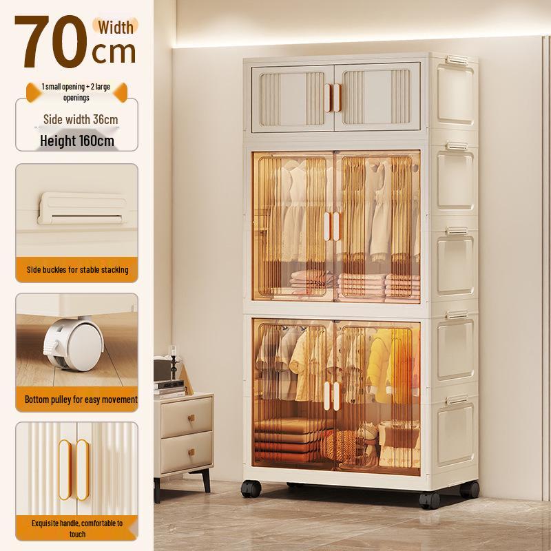 Детский шкаф и шкаф для хранения одежды, закусок и игрушек - Складной пластиковый ящик без установки